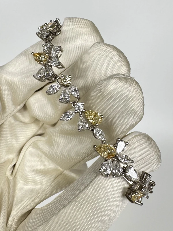 DeRosa PEAR DIAMONDS 6.14 CT FANCY LIGHT YELLOW BRACELET (SIZE 17.0) B155511 3