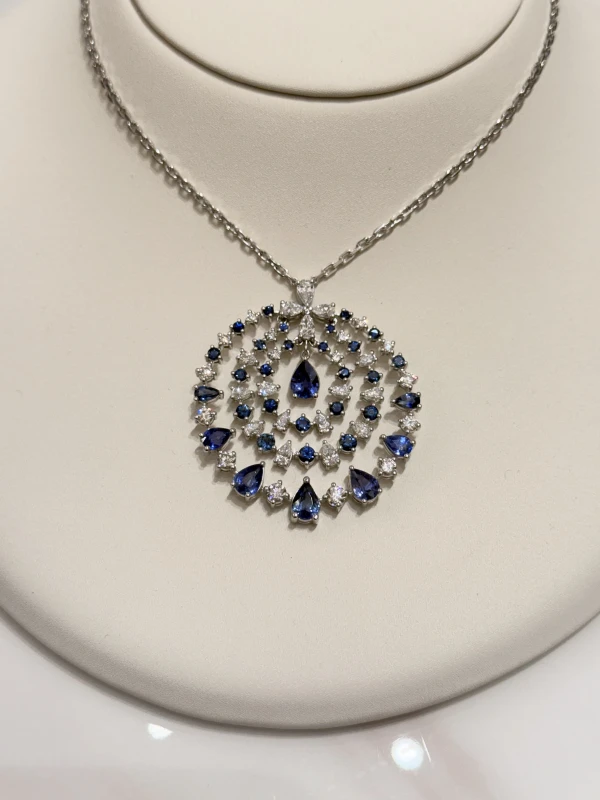 DeRosa SAPPHIRE 2.13 CT & DIAMOND 2.12 CT NECKLACE 2011N26061065B 2