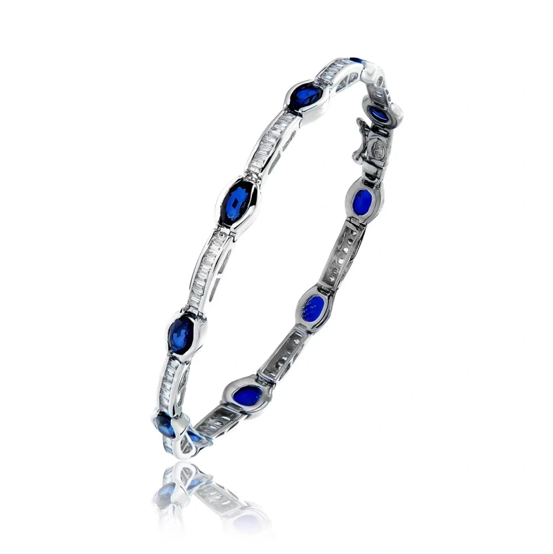 Earrings without a brand SAPPHIRE & DIAMOND BRACELET (SIZE 18) 201637 1