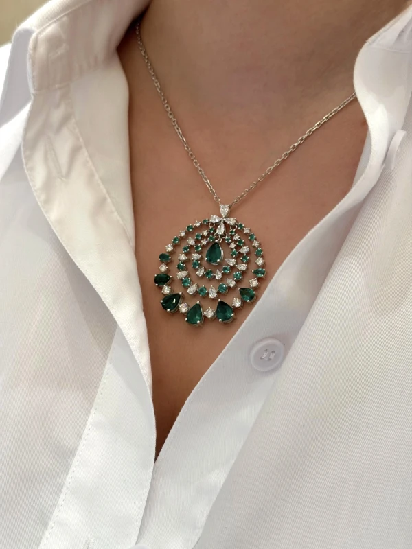 DeRosa EMERALD & DIAMOND NECKLACE 2011N232711775B 5