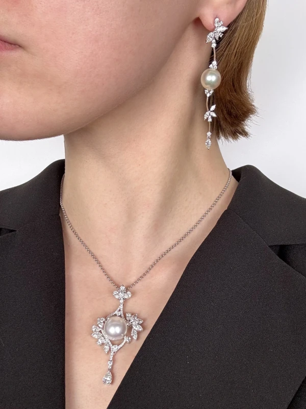 Gianni Lazzaro PEARL & DIAMOND SET GL 2