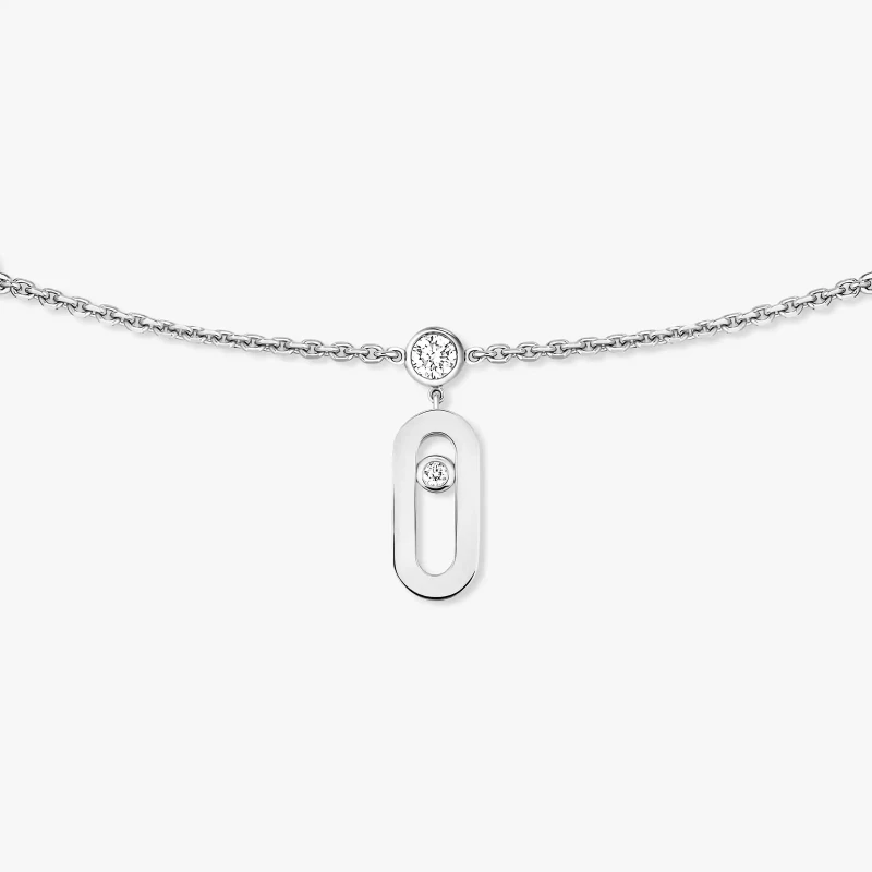 Messika Move Uno Drop Pendant Choker, White Gold Diamond Necklace 14588-WG 2