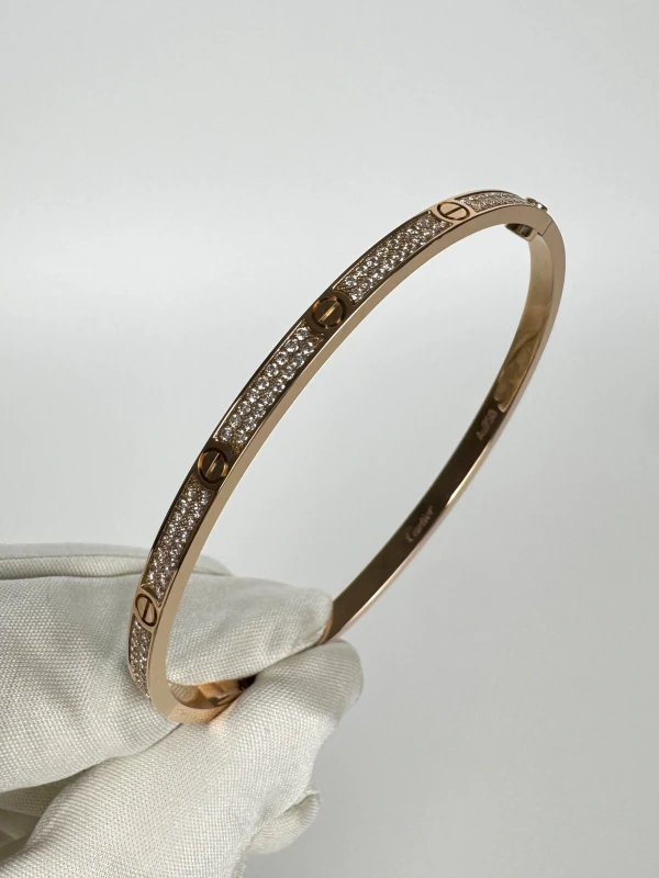 Cartier LOVE BRACELET, SMALL MODEL, PINK GOLD, DIAMONDS (SIZE 16) N6726316 5