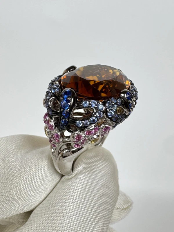 RalfDiamonds MULTI COLOR GEMSTONES COCTAIL RING RDmulticolor 3
