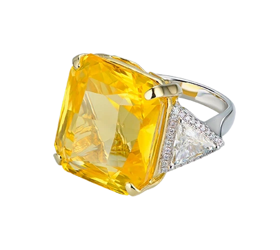 СЕРЬГИ NO NAME YELLOW  SAPPHIRE 61.47 CT RING (SIZE 56) NN2015 2
