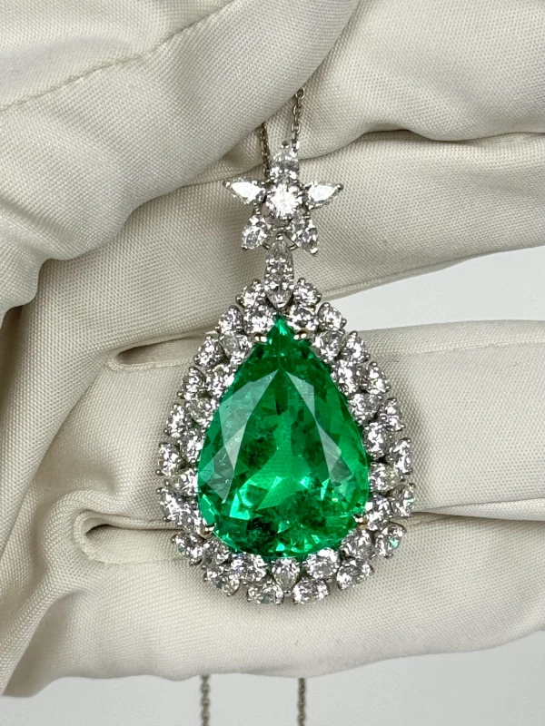 СЕРЬГИ NO NAME COLOMBIA EMERALD 28.15 CT GREEN NECKLACE (GRS) NN28.15 3