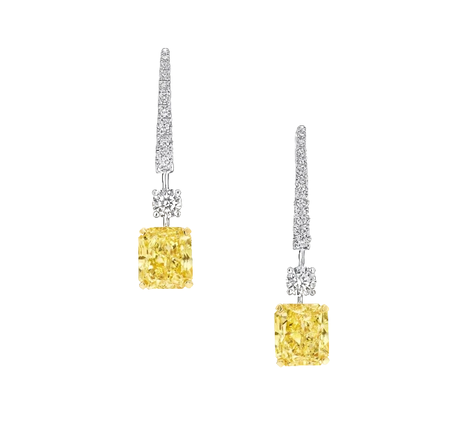 DeRosa DIAMONDS 2.03 CT FANCY LIGHT YELLOW/VS1 EARRINGS (GIA) E386020 1