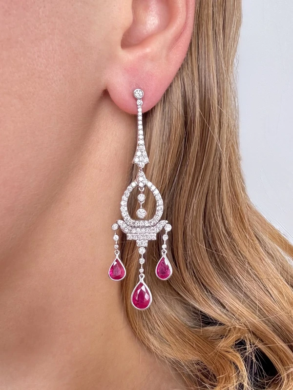DIAMONDS & RUBY EARRINGS TAV75 2