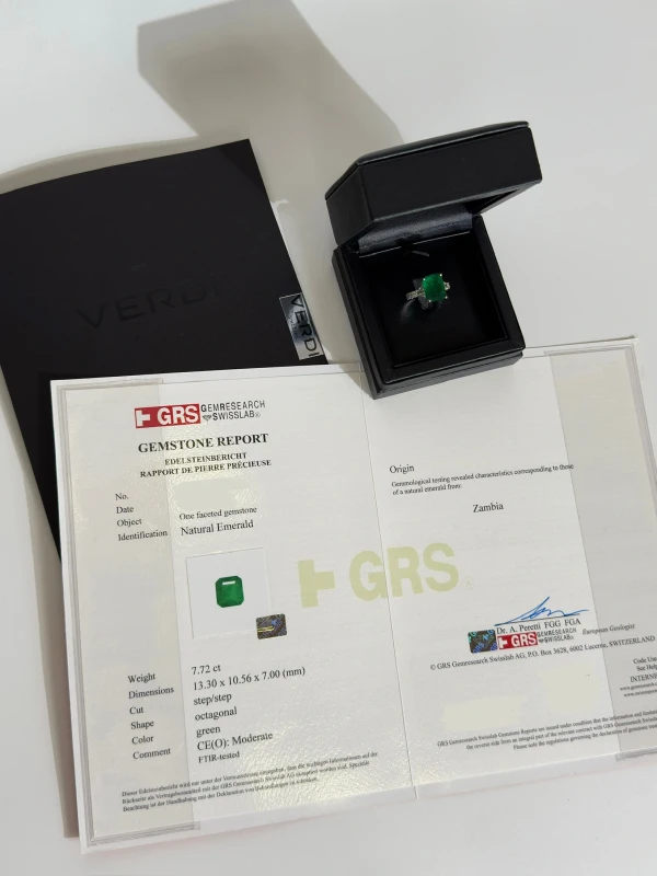 Verdi Jewellery КОЛЬЦО С ИЗУМРУДОМ 7.72 CT A17A 5