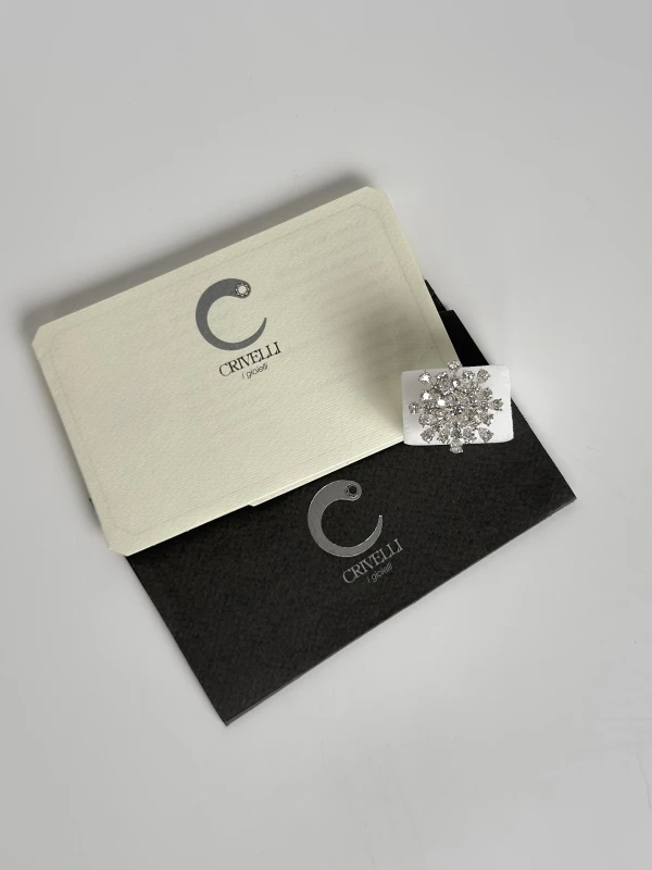 CRIVELLI PEARS & ROUNDS DIAMONDS RING (SIZE 53) 159-C082 4