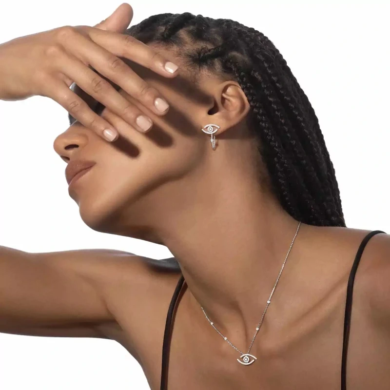 Messika LUCKY EYE DIAMOND PAVE NECKLACE, WHITE GOLD 07525-WG 2