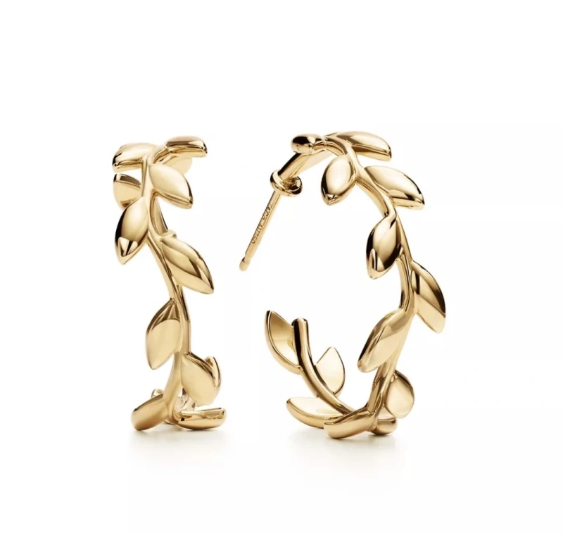 OLIVE LEAF HOOP EARRINGS