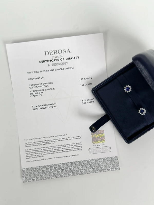 DeRosa Sapphire 2.29 ct and Diamond 0.68 ct Earrings E5592961 6