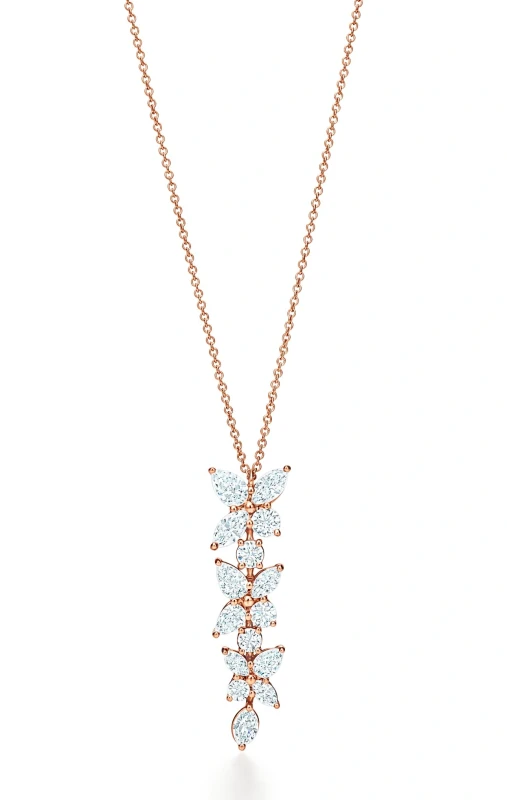 Mixed Cluster Diamond Drop Pendant