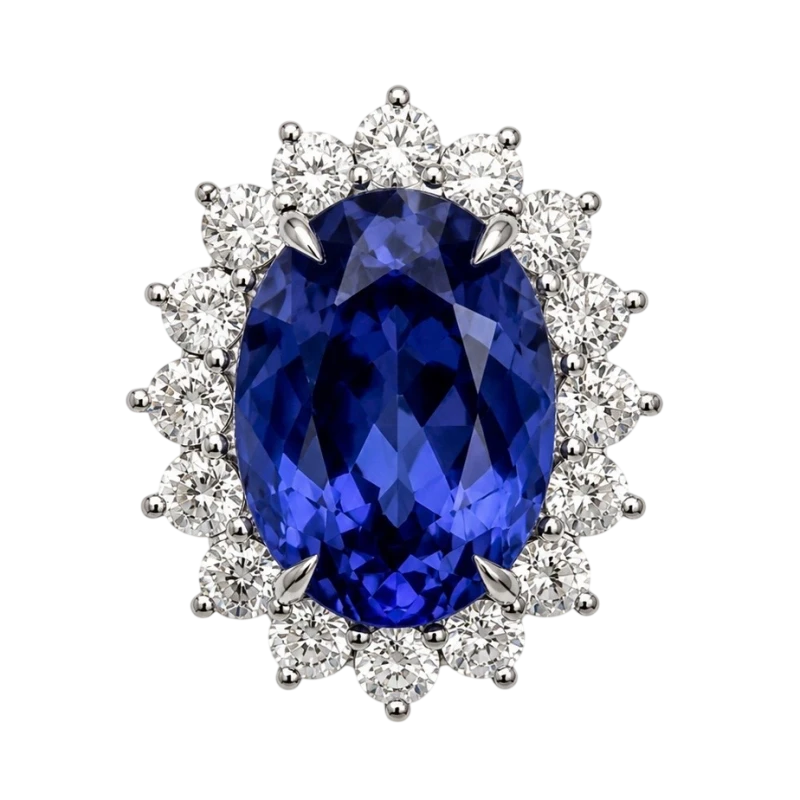 TANZANITE 7.75 CT "BLUISH VIOLET" RING (SIZE 53) GIA