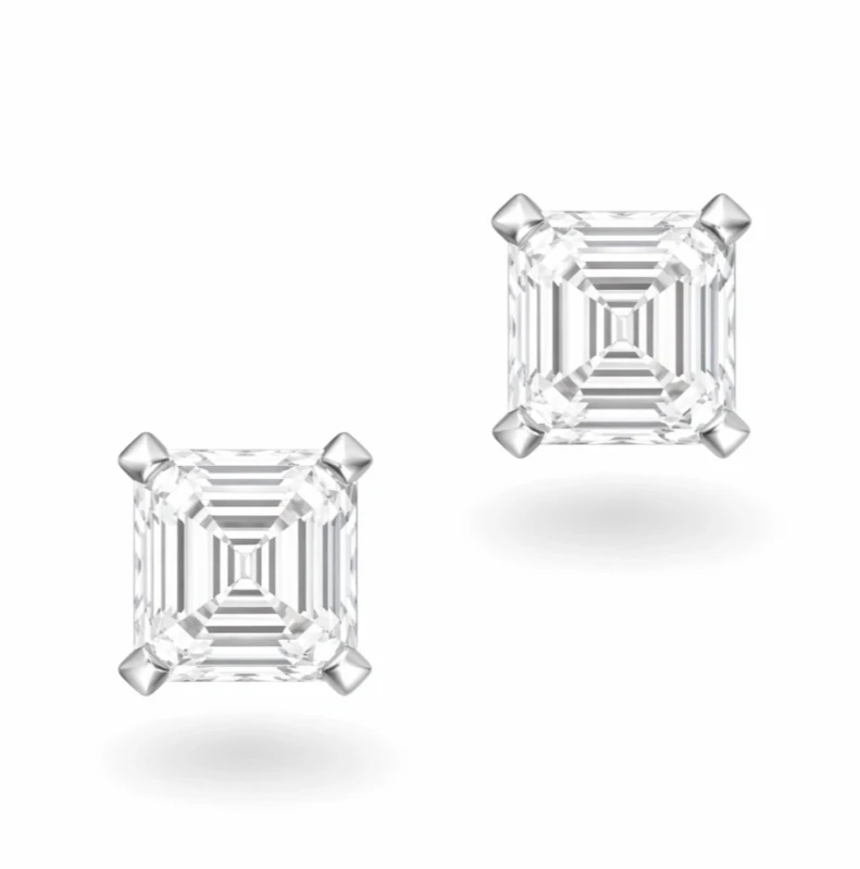 SQUARE EMERALD DIAMOND EARRINGS 2.01 CT GIA