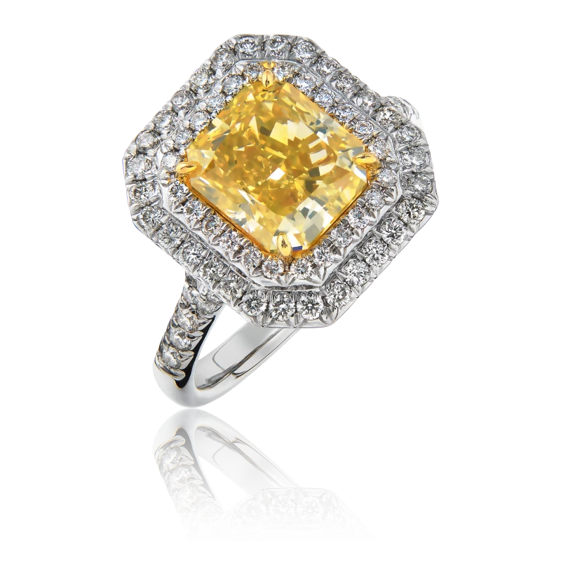 Earrings without a brand RADIANT DIAMOND 3.03 CT FANCY DEEP YELLOW/VS2 RING (GIA) NN3.03FDY 1