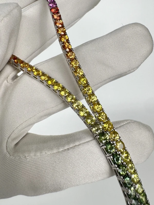 DeRosa MULTICOLOR SAPPHIRE 20.60 CT NECKLACE (SIZE 38.5) N518100 5