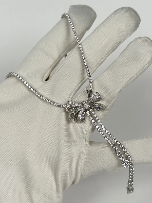 Graff Tilda’s Bow Double Strand Round Diamond Necklace RGN461 4