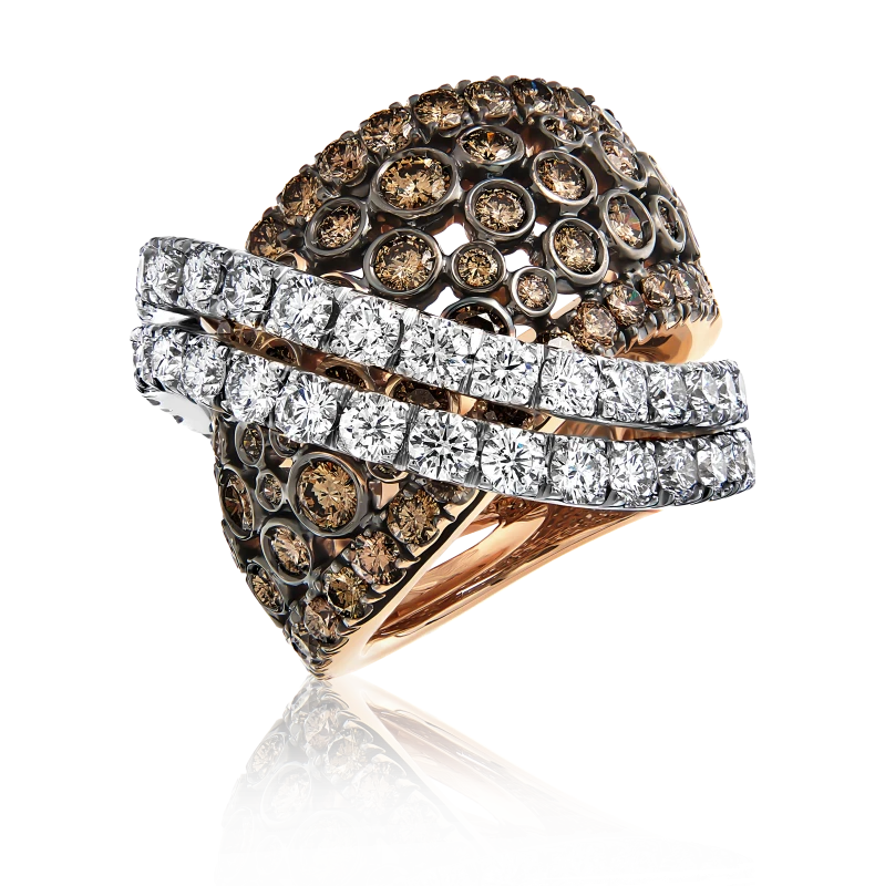 WHITE&BROWN DIAMOND RING (SIZE 53)