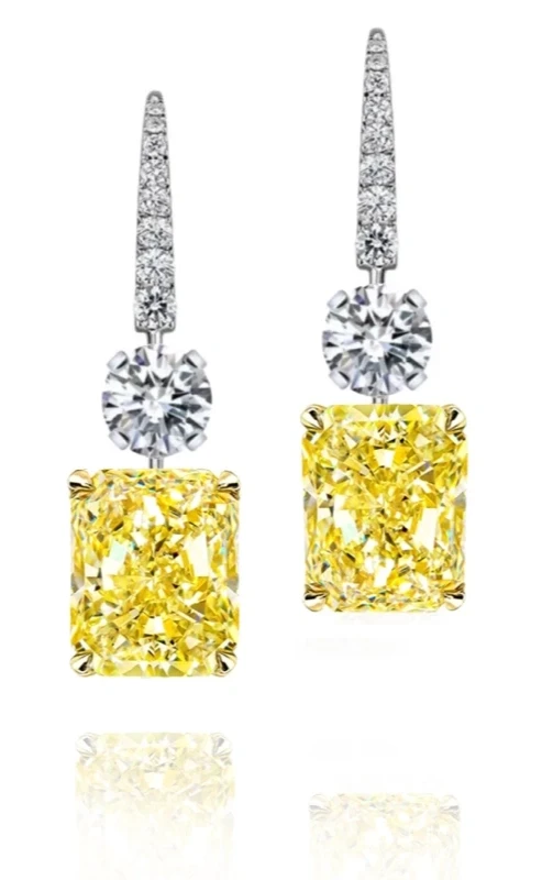 DIAMOND 10.14 - 10.06 CT Y to Z/VVS2-VS1 EARRINGS (GIA)