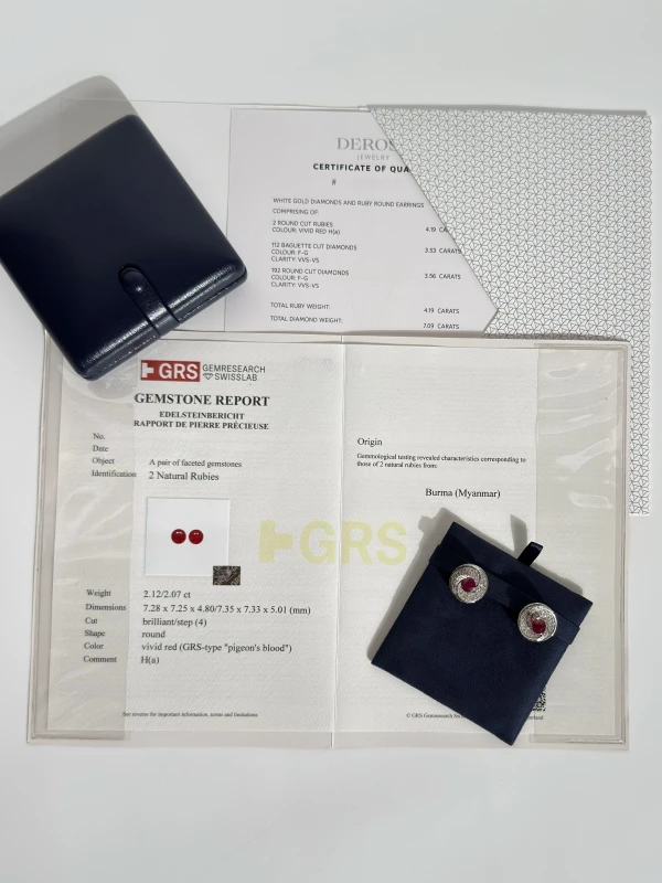 DeRosa RUBY ROUND EARRINGS 2.03 - 2.02 CT E184711282 6