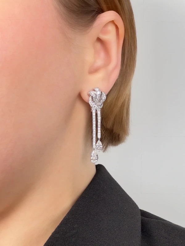 Graff Tilda’s Bow Double Pavé Diamond Drop Earrings RGE1400 2