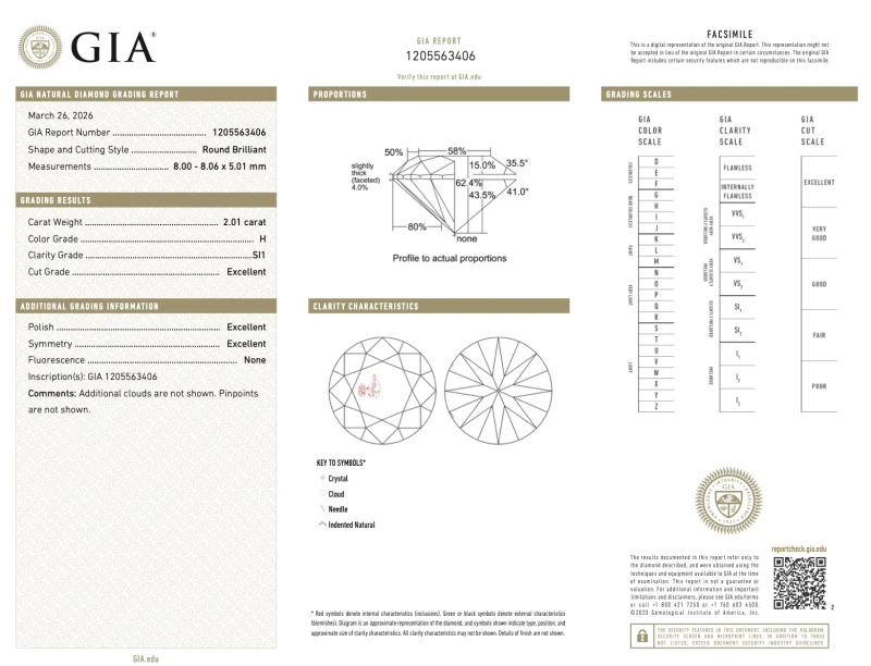 No name ROUND DIAMOND 2.01-2.00 CT H/SI1 EARRINGS (GIA) EXEXEX NN 2.01-2.00 CT H/SI1 2