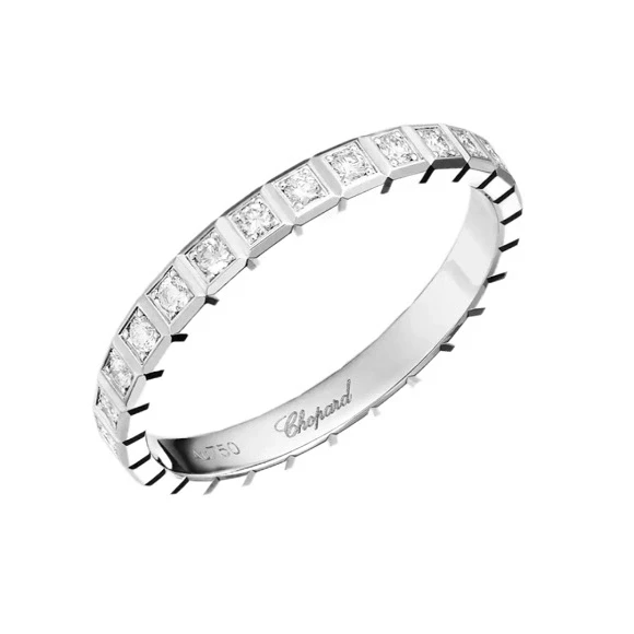 ICE CUBE FULL DIAMONDS RING, WHITE GOLD (SIZE 54)