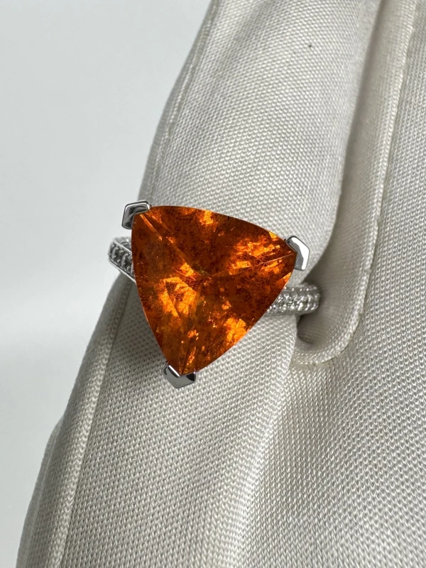 No name NATURALE SPESSARTITE GARNET 8.00 CT RING (SIZE 51) NN8.00 CT 4