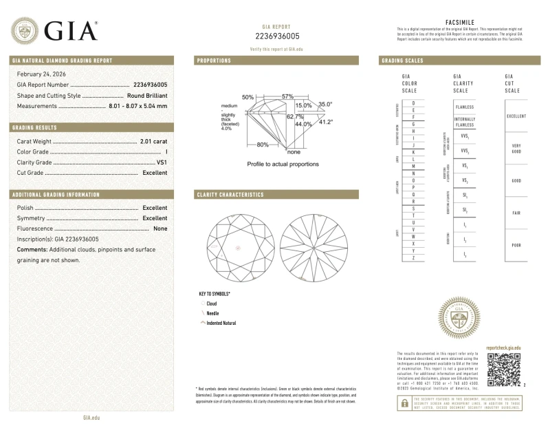 No name ROUND DIAMOND 2.00-2.01 CT I/VS1 EARRINGS (GIA) EXEXEX nn 2.00-2.01ct I/VS1 2