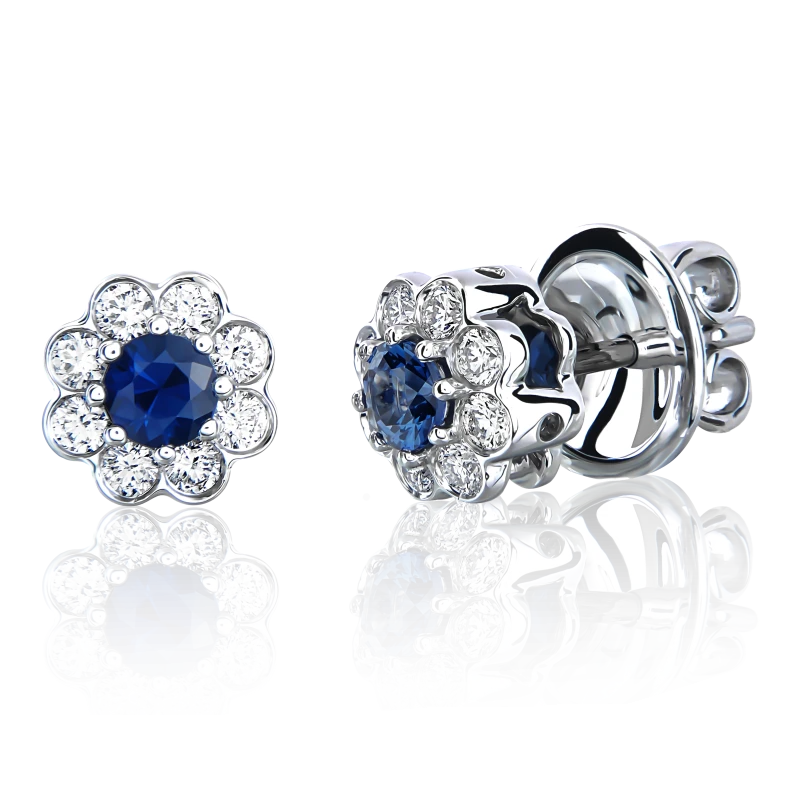 ROUND SAPPHIRE 0.48 CT EARRINGS