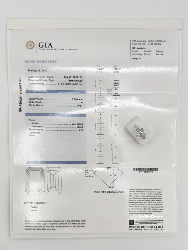 Earrings without a brand DIAMOND 5.00 CT RING (SIZE 51) nn5.00ctEM 6