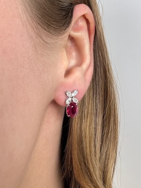 Tiffany & Co VICTORIA DIAMOND AND RUBY EARRINGS TCO1703 2