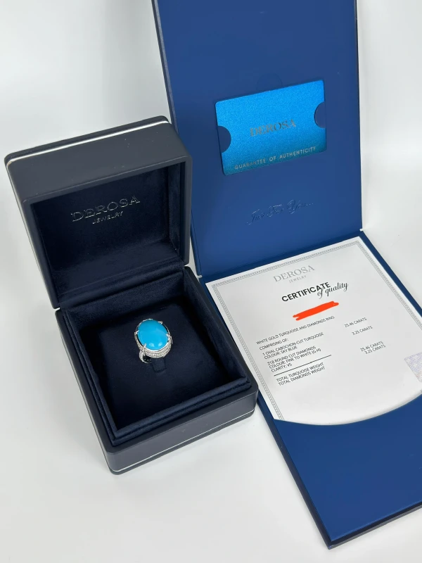 DeRosa TURQUOISE 25.46 CT "SKY BLUE" RING (SIZE 55) R142719 4