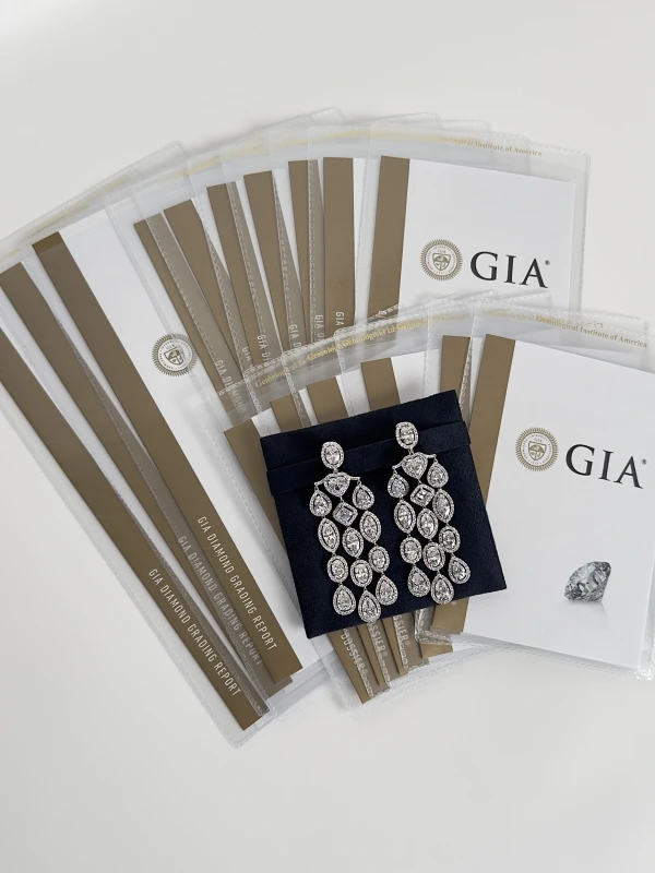 David Morris Platinum White Fancy Cut Diamond Chandelier Earrings 09-31-627 6