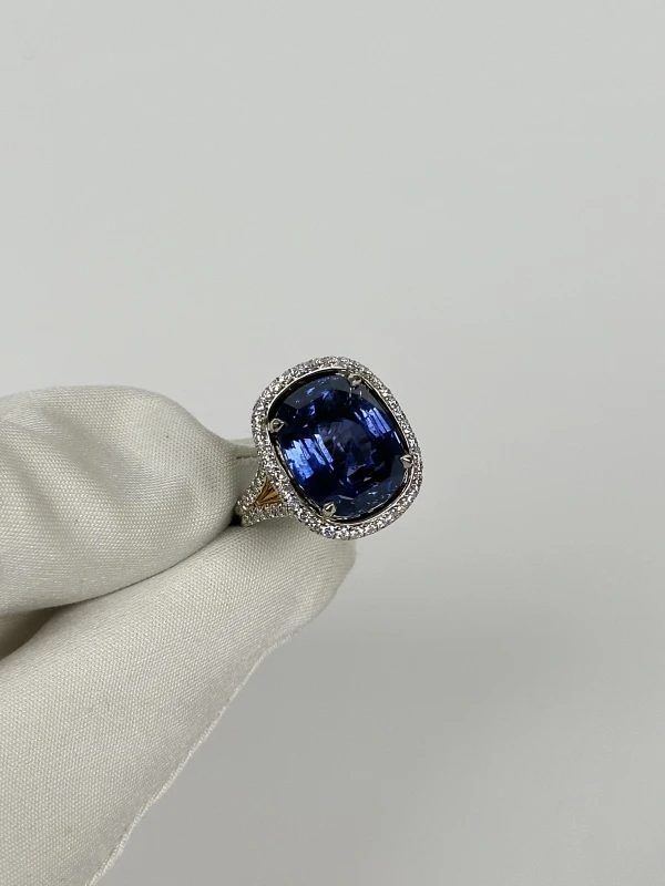 СЕРЬГИ NO NAME SAPPHIRE CUSHON 14.13 CT RING (SIZE 55) NN SAPPHIRE 14.13 CT 4