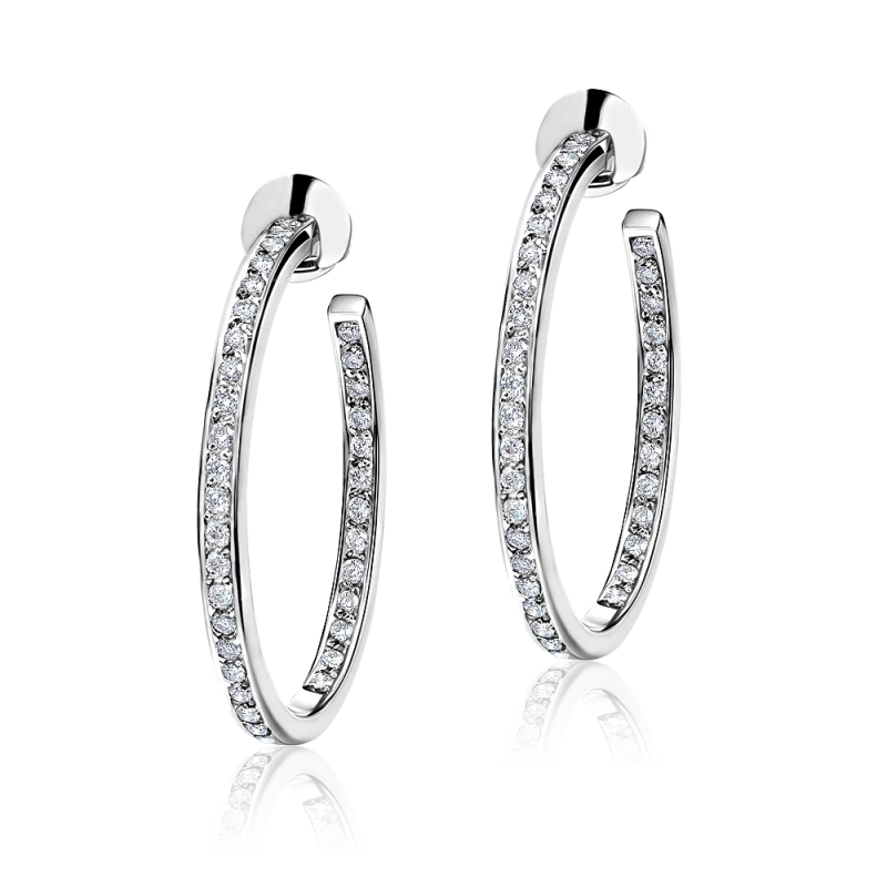 Chaumet WHITE GOLD DIAMOND HOOP EARRINGS CHAUMET DIAMOND HOOP EARRINGS