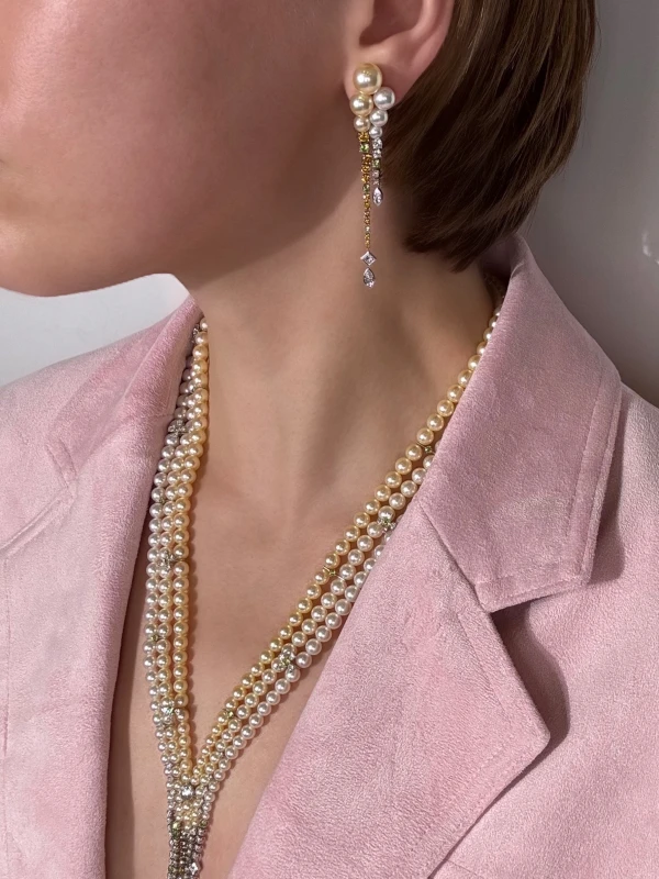 Мikimoto  PEARL AND DIAMOND SET MK4215 4