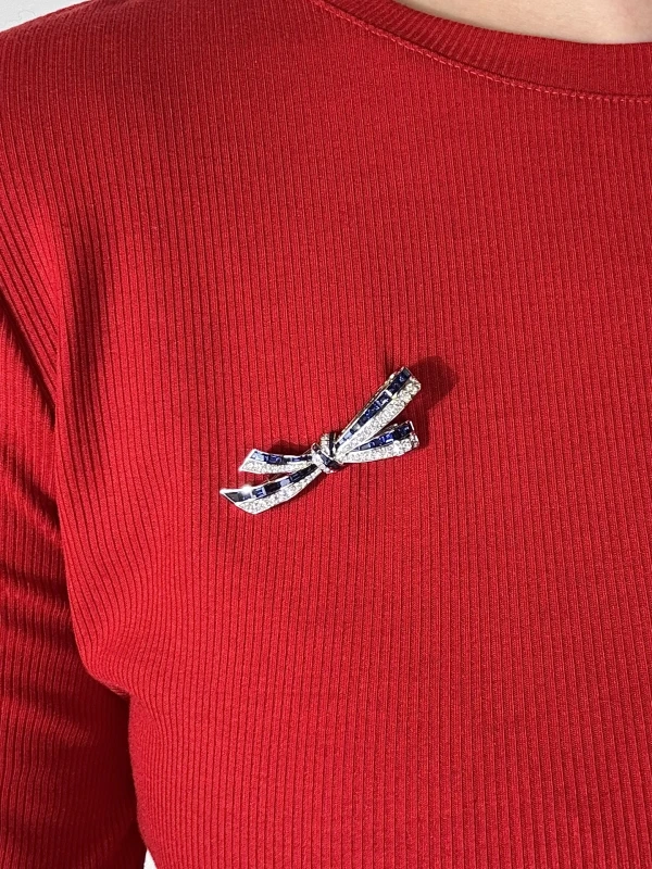 GRAFF DIAMOND&SAPPHIRE BROOCH RGA114 2