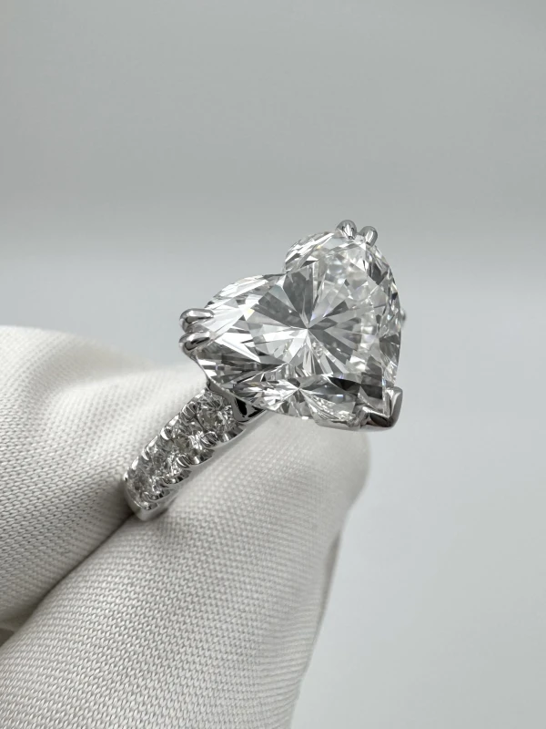 No name HEART DIAMOND 4.01 CT G/VVS2 RING (SIZE 54) GIA EXEX nn4.01ct G/VVS2 4