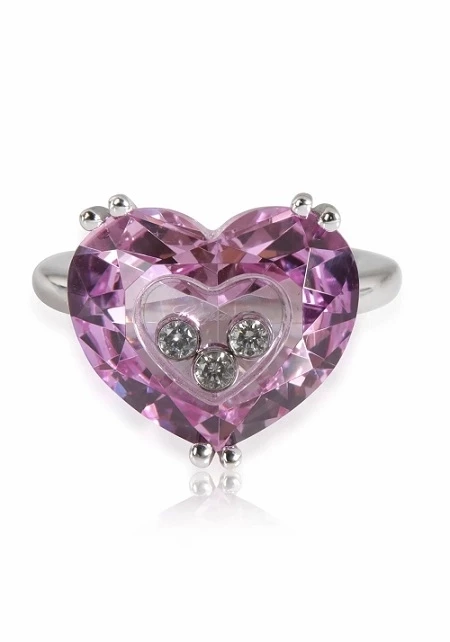 SO HAPPY RING. PINK CRYSTAL HEART
