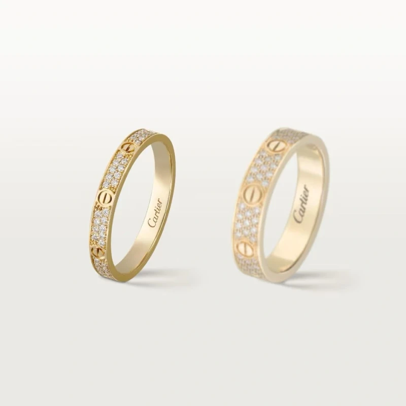 Cartier LOVE RING, MINI MODEL, PAVED (SIZE 49) B4218049 5