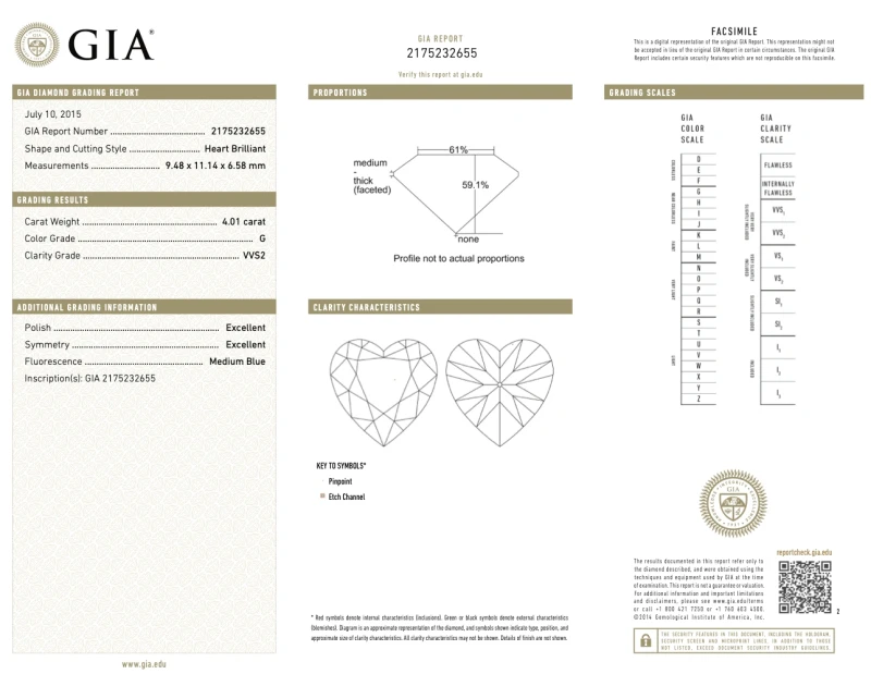 No name HEART DIAMOND 4.01 CT G/VVS2 RING (SIZE 54) GIA EXEX nn4.01ct G/VVS2 2