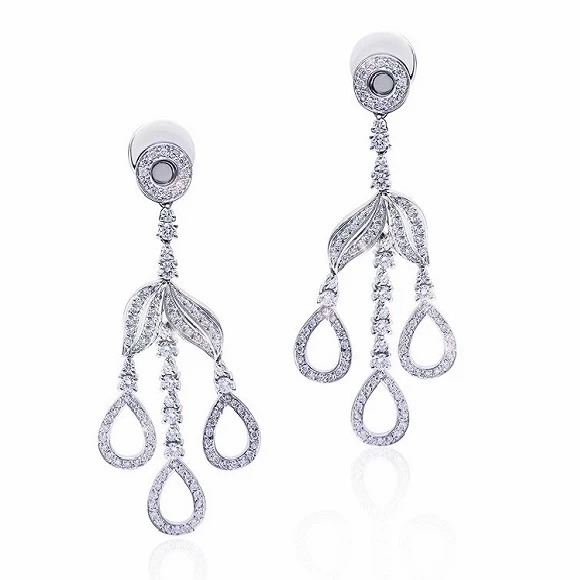 Earrings without a brand С БРИЛЛИАНТАМИ 2.62 CT G-I/VS2-SI2 2.62 CT