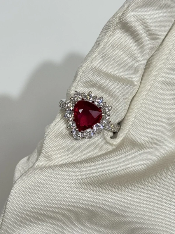 VERDI JEWELLERY КОЛЬЦО С РУБИНОМ 3.00 CT PIGEON BLOOD A15D 4
