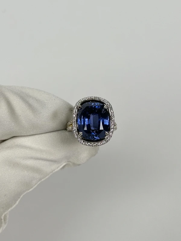 СЕРЬГИ NO NAME SAPPHIRE CUSHON 14.13 CT RING (SIZE 55) NN SAPPHIRE 14.13 CT 3