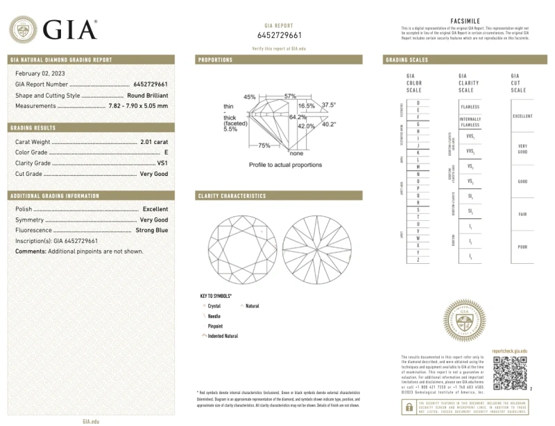 Earrings without a brand ROUND DIAMOND 2.01-2.02 CT E-F/VS1 EARRINGS (GIA) NN2.01-2.02CT E-F/VS1 2
