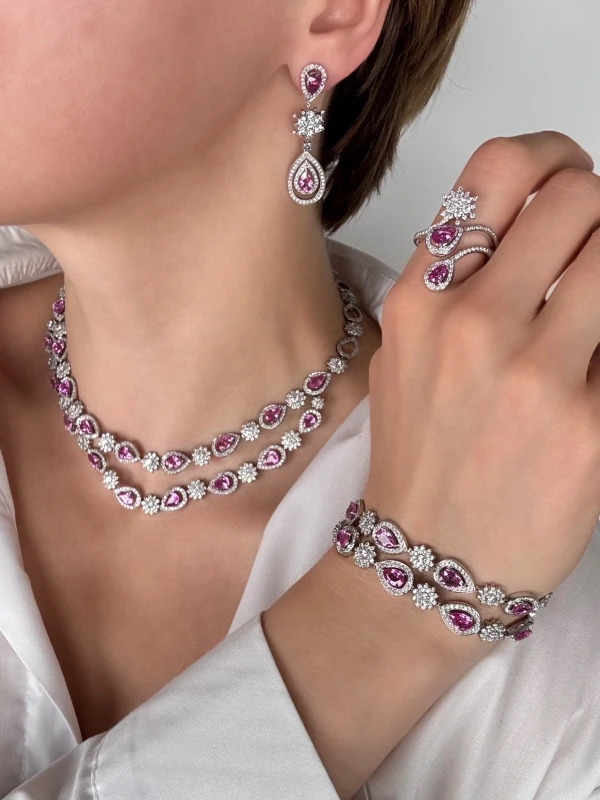 RalfDiamonds DIAMOND & PINK SAPPHIRE SET RDset 2