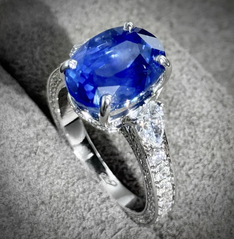 No name КОЛЬЦО С САПФИРОМ 9.07 CT (ROYAL BLUE, NOT HEATED) 9.07 CT 030824 5